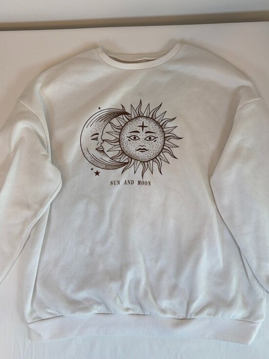 SHEIN Tops - Shein Sun and Moon Long Sleeve Sweatshirt Women's L White
